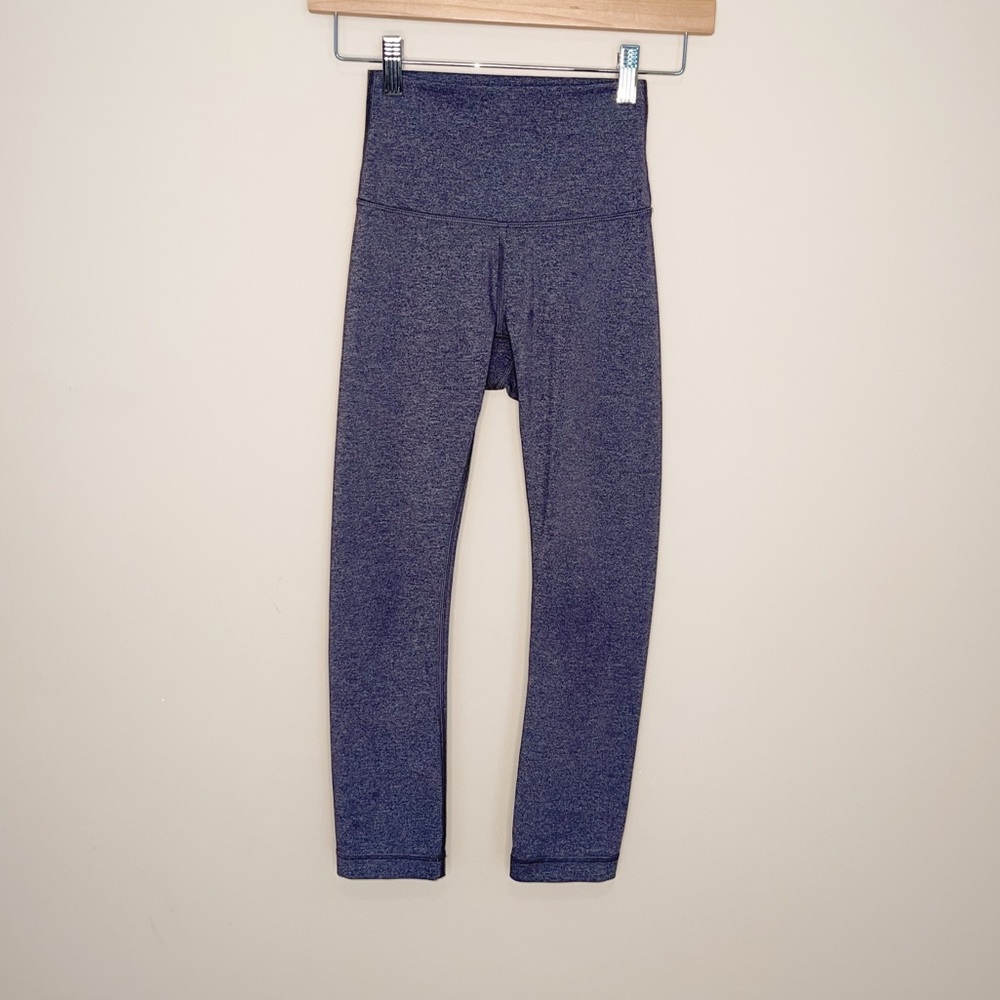 Lululemon Wunder Under Crop High-Rise Luxtreme 21" Heathered Black Capri Size 2